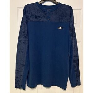 Affliction Live‎ Fast Shirt XXL Blue Vintage Long Sleeve Shirt Y2K